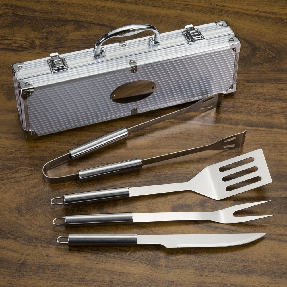 PATRÍCIO II - Kit Churrasco Maleta 4 Peças - Aço Inox - Ref. 01644