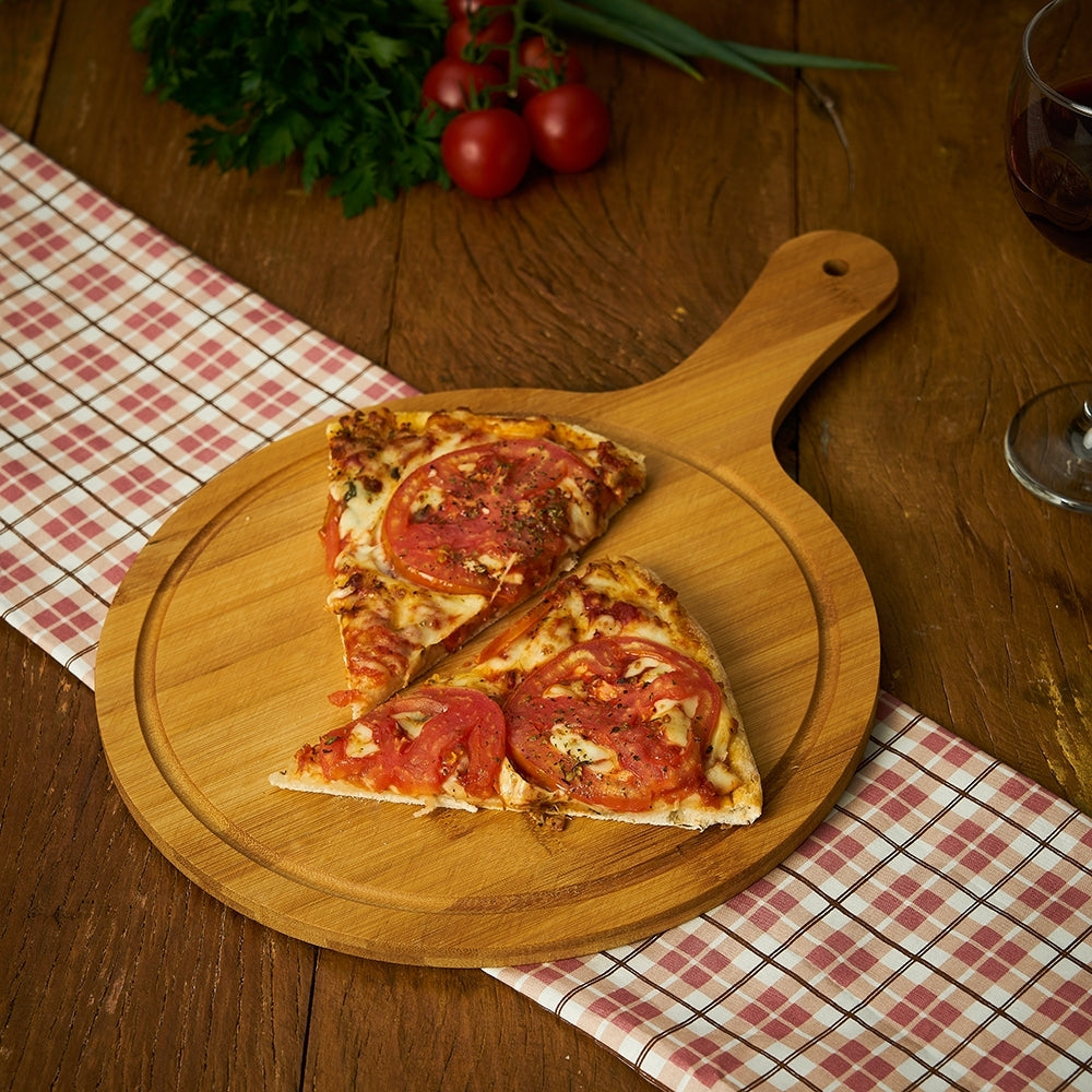 KADA III - Tábua de Carne, Pizza ou de Corte Redonda com Cabo - 26x38cm - Ref. 18664G