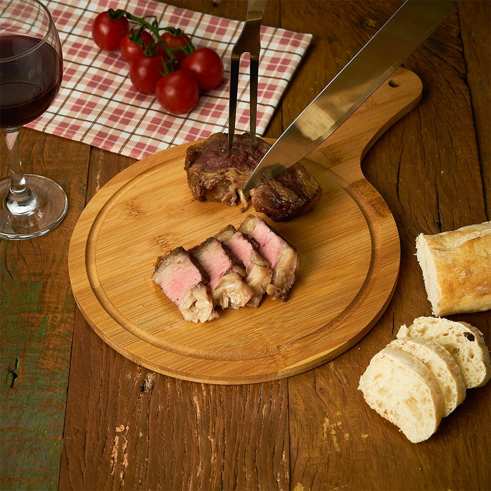KADA II - Tábua de Carne, Pizza ou de Corte Redonda com Cabo - 24x36cm - Ref. 18664M