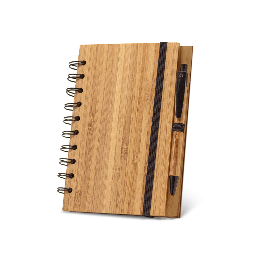 DICKENS A5 - Caderno Capa Dura em Bambu Pautado com Caneta - Ref. 93485