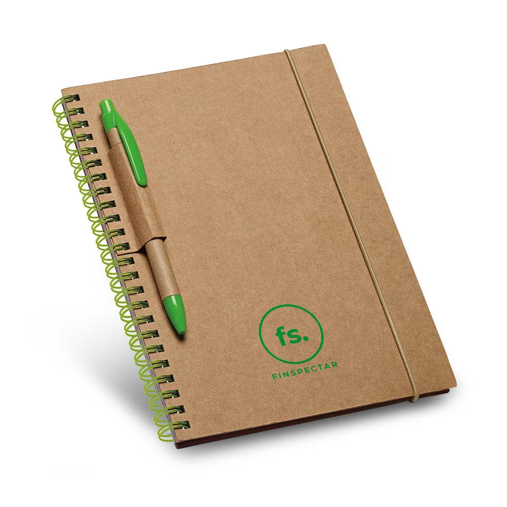GARDEN - Caderno B6 Capa Dura em Cartão Kraft com Suporte de Caneta - Ref. 93708