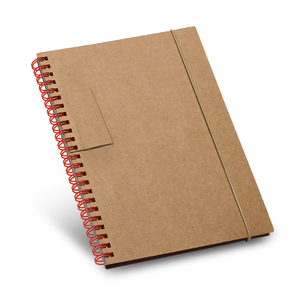 GARDEN - Caderno B6 Capa Dura em Cartão Kraft com Suporte de Caneta - Ref. 93708