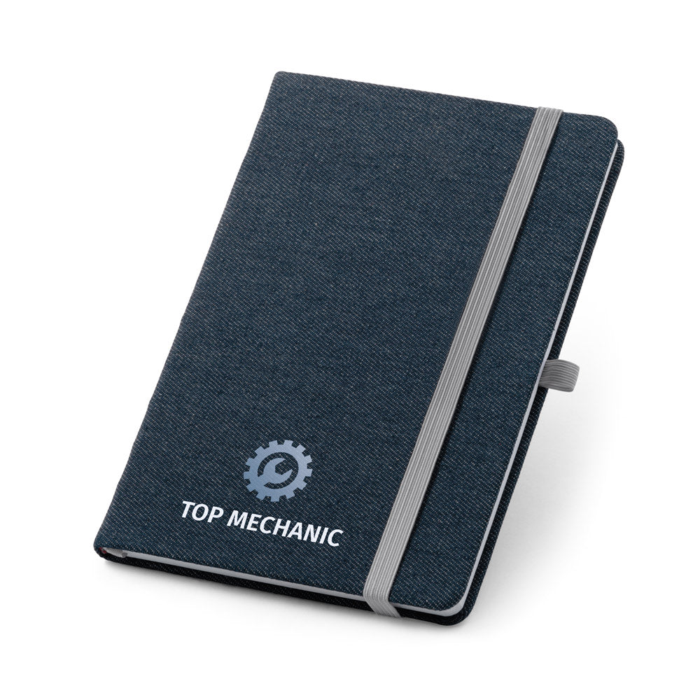DENIM - Caderno A5 Capa Dura Tipo Jeans Pautado - Ref. 93594