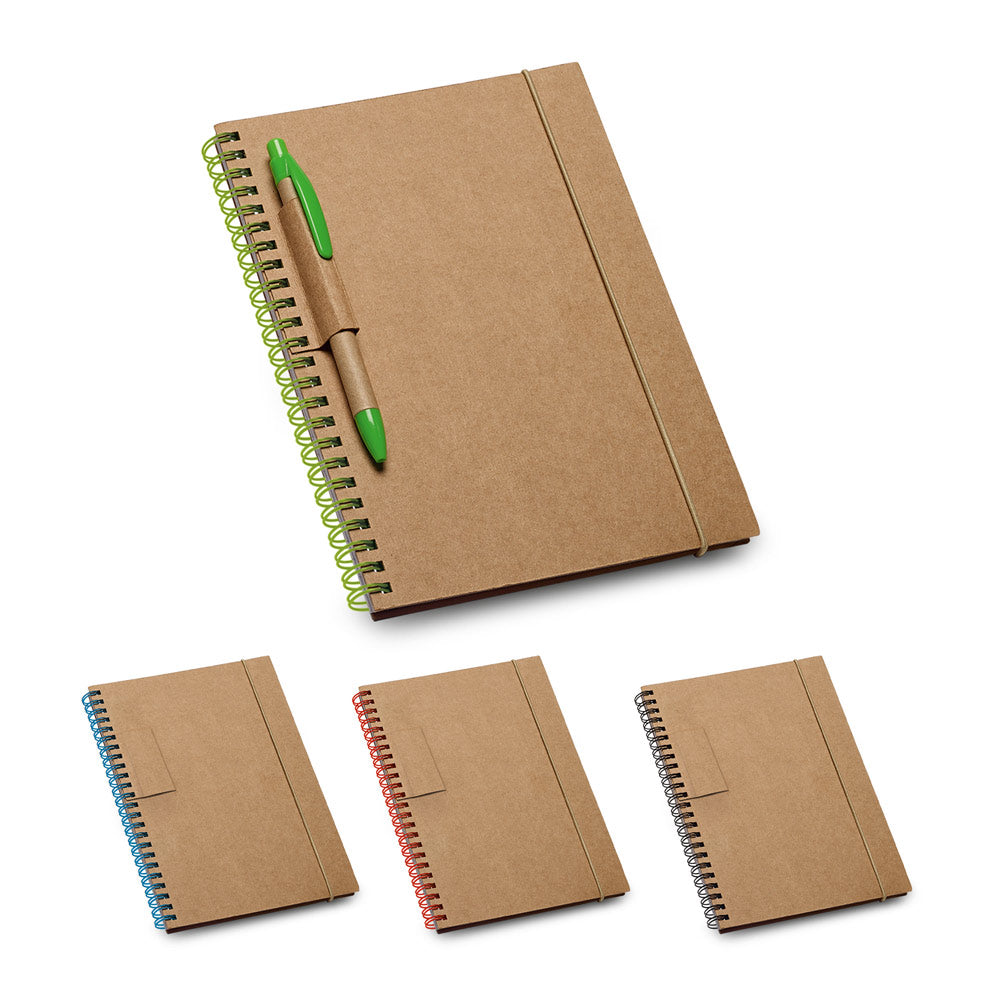 GARDEN - Caderno B6 Capa Dura em Cartão Kraft com Suporte de Caneta - Ref. 93708