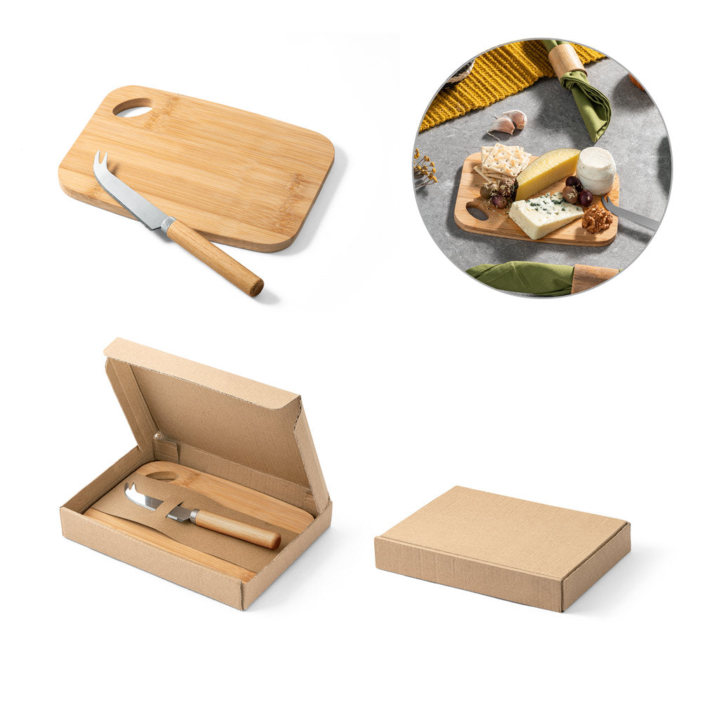 CAPPERO - Kit de Queijo com Tábua e Faca em Bambu - Ref. 94028