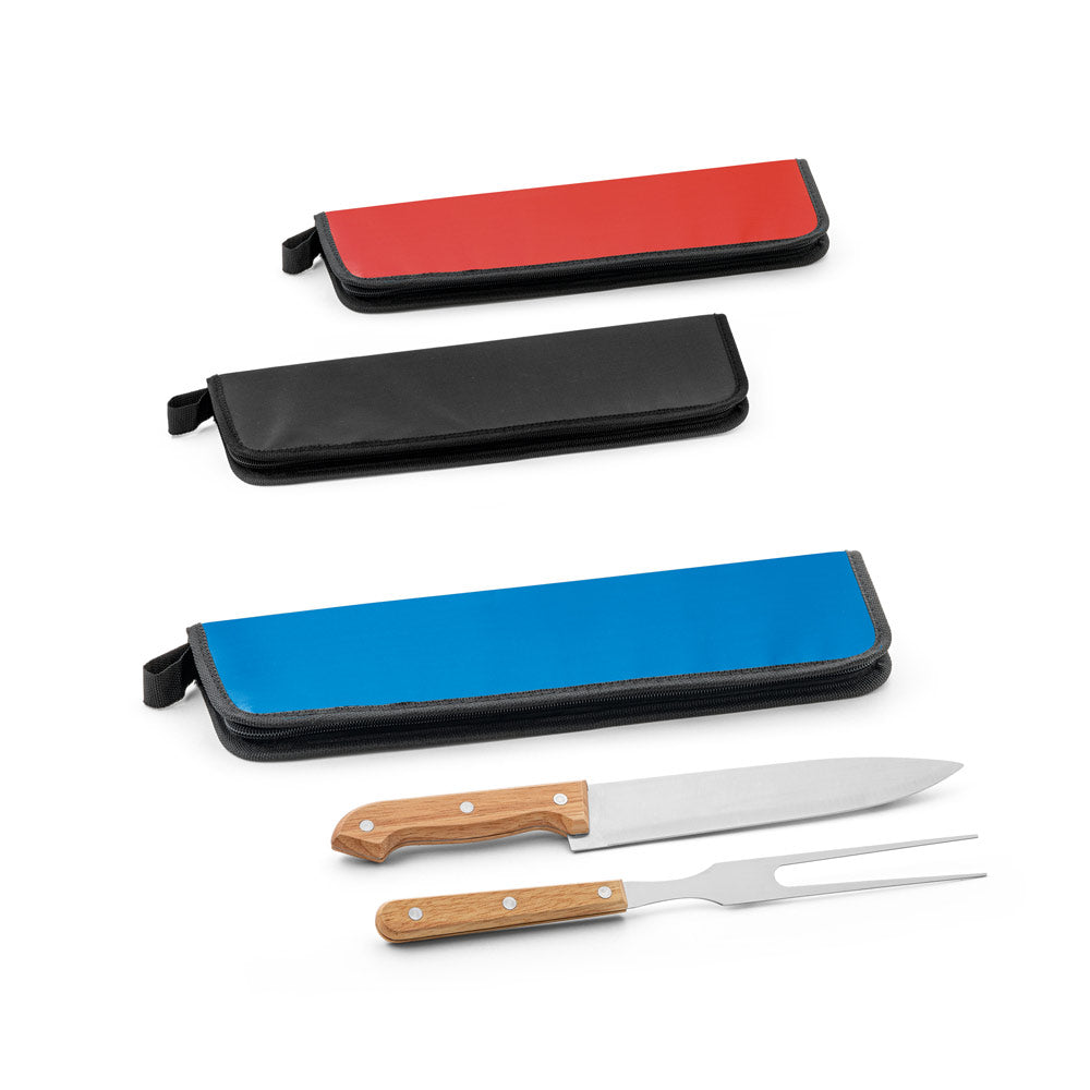 CUBAT - Kit Churrasco Case Nylon 2 Peças Cabo de Madeira - Ref. 94138
