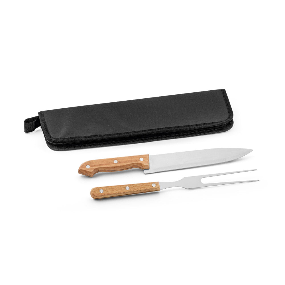 CUBAT - Kit Churrasco Case Nylon 2 Peças Cabo de Madeira - Ref. 94138