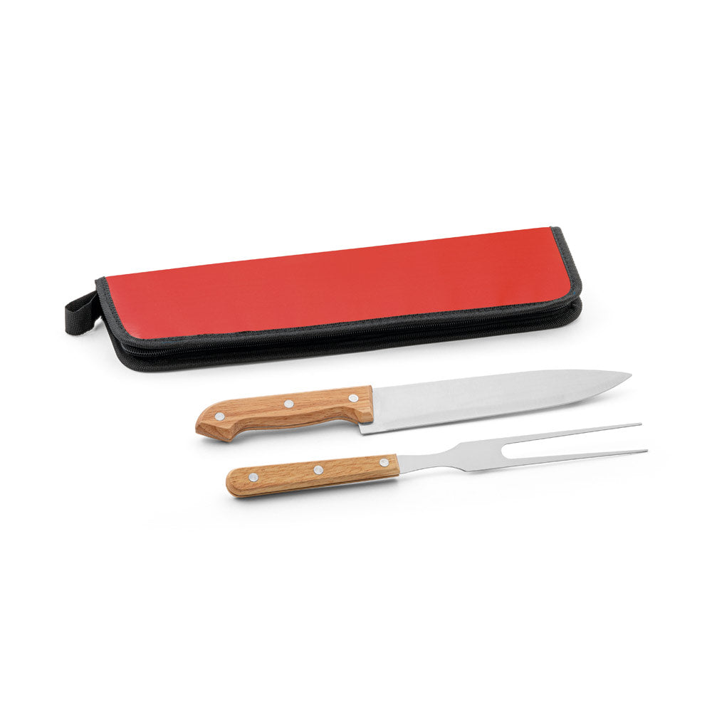 CUBAT - Kit Churrasco Case Nylon 2 Peças Cabo de Madeira - Ref. 94138