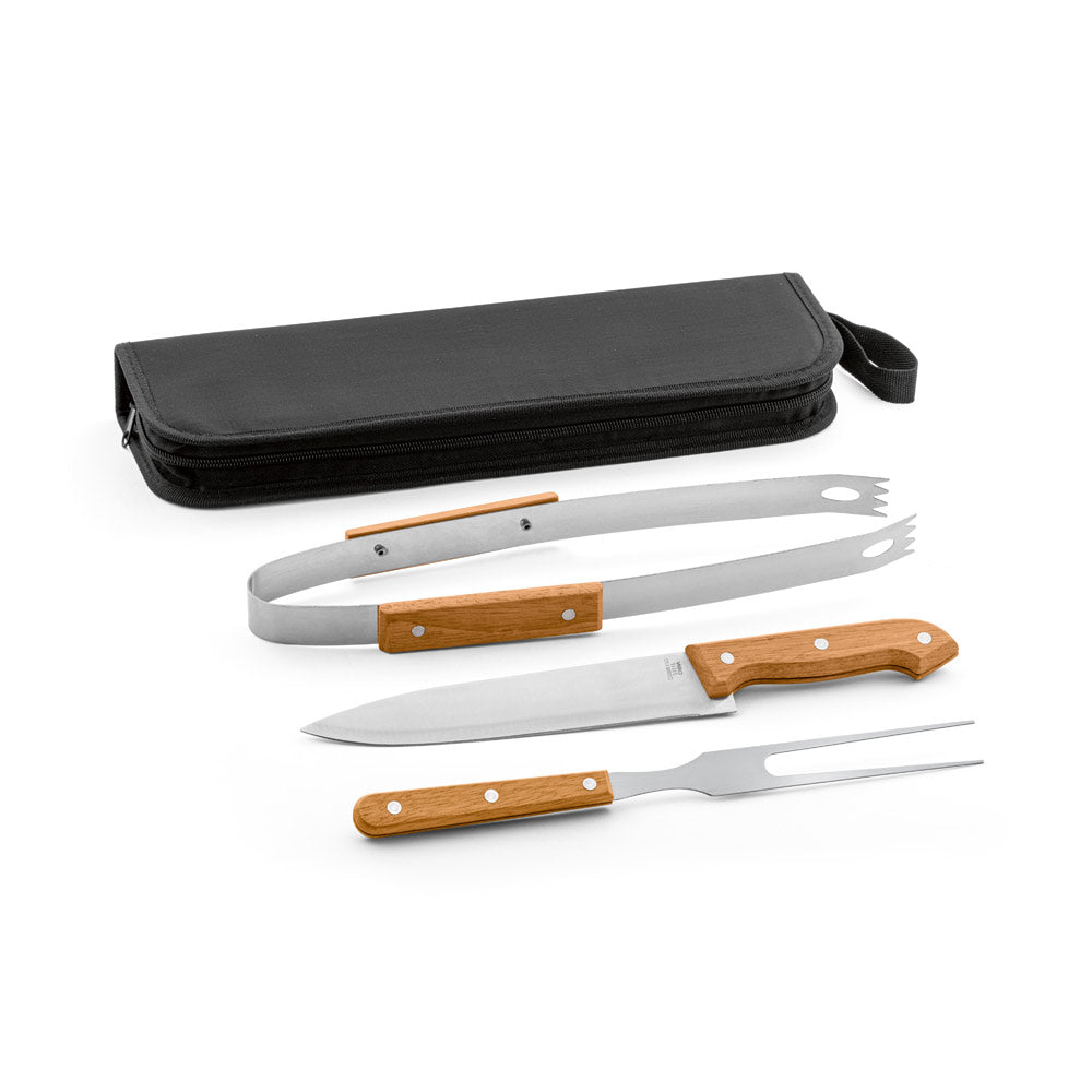 GARLIC - Kit Churrasco 3 Peças Case Nylon - Ref. 94145
