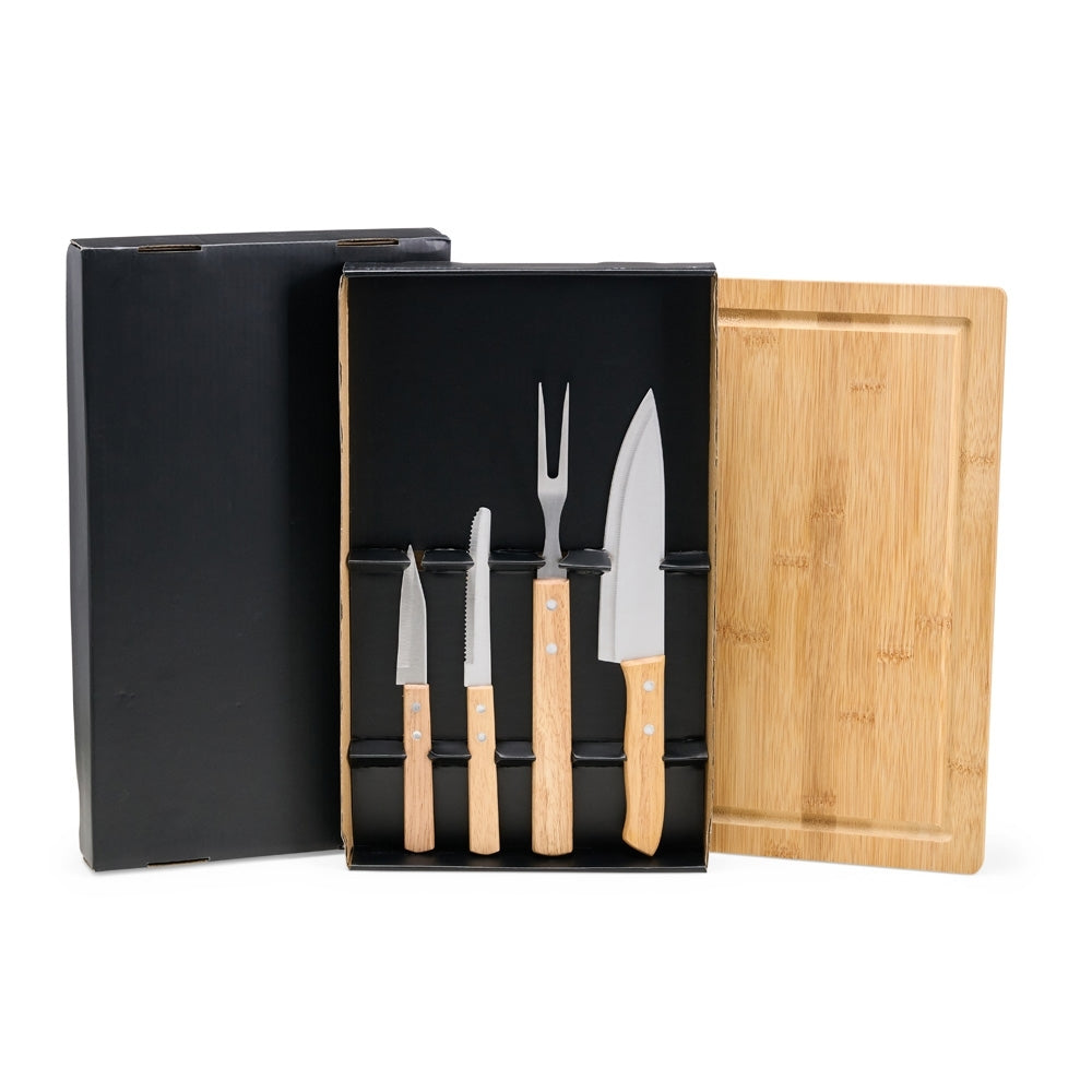 OLIVIER - Kit Churrasco 5 Peças com Tábua de Bambu - Ref. 14697B