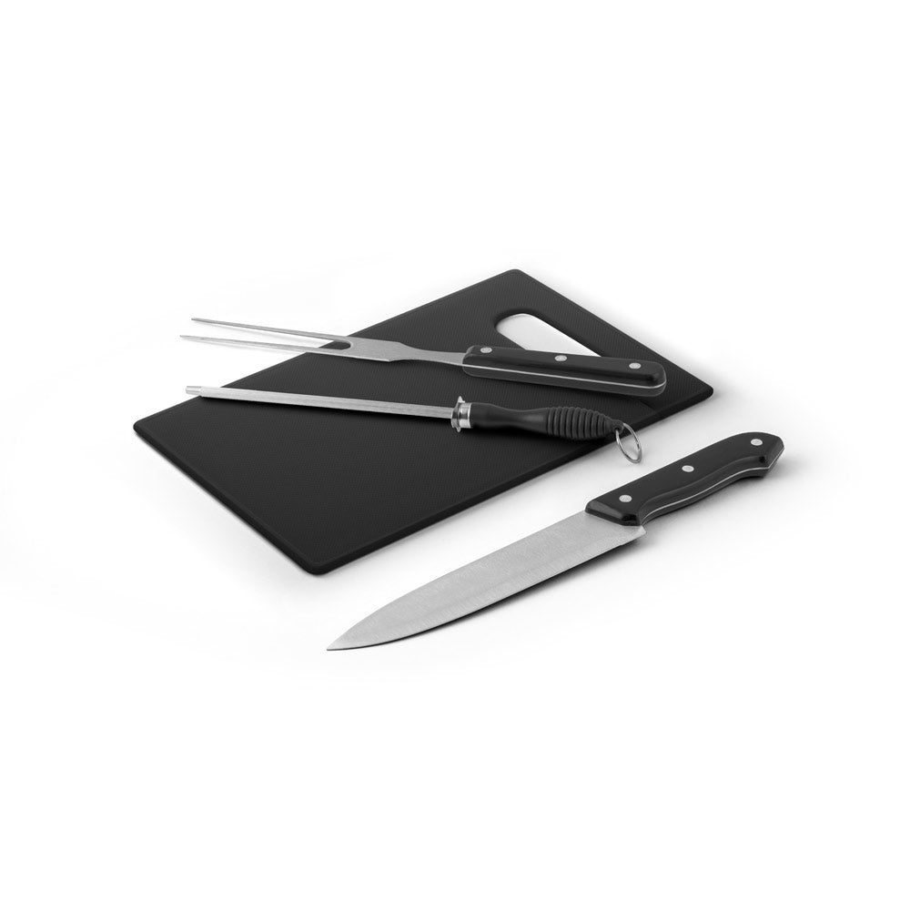 RAVIOLI - Kit Churrasco c/ Tábua 4 Peças Case em Nylon - Ref. 94102