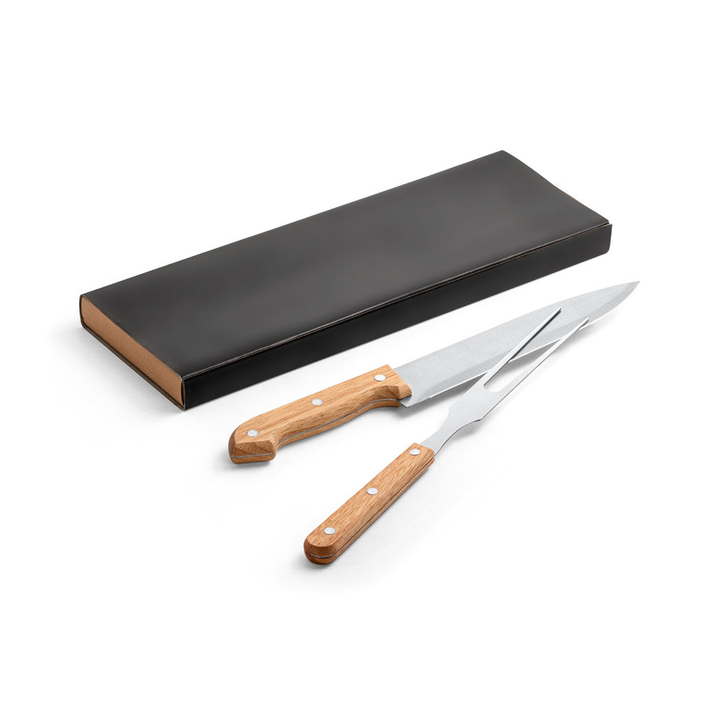ALIOLI - Kit Churrasco 2 Peças Aço Inox e Bambu - Ref. 94139