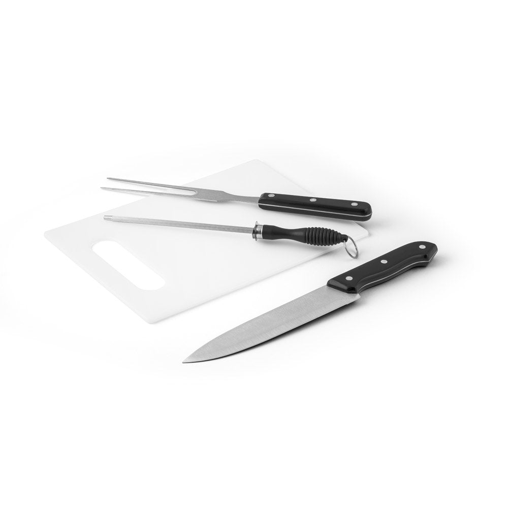 RAVIOLI - Kit Churrasco c/ Tábua 4 Peças Case em Nylon - Ref. 94102