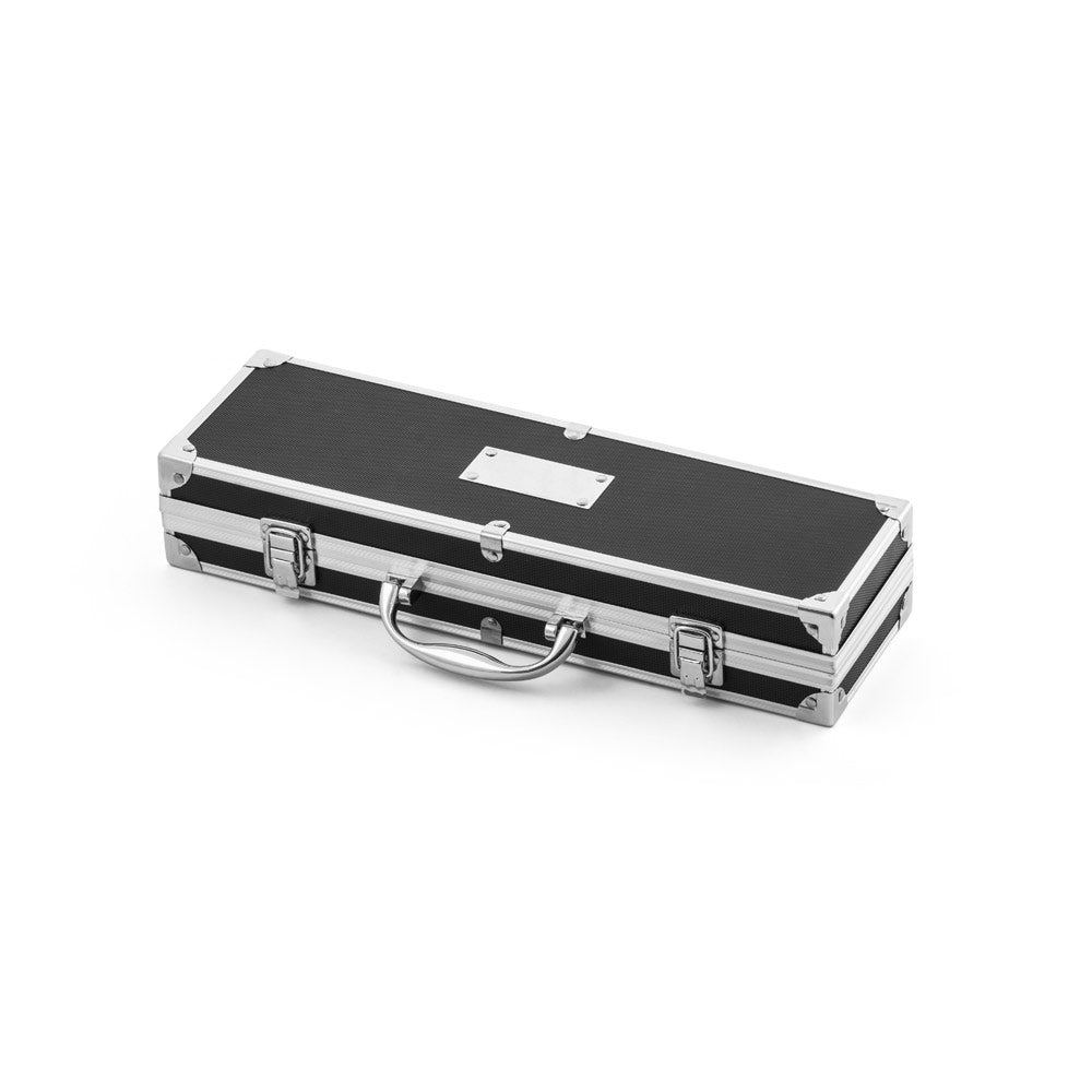 VALASTRO - Kit Churrasco Maleta Preta e 5 Peças Aço Inox - Ref. 94109