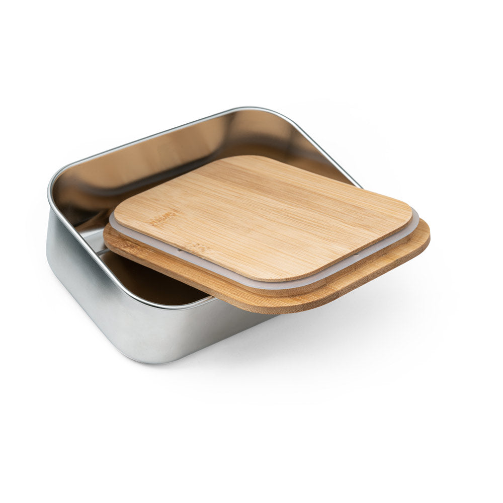 SHINO - Marmita em Aço Inox e Tampa de Bambu - 800ml - Ref. 94025