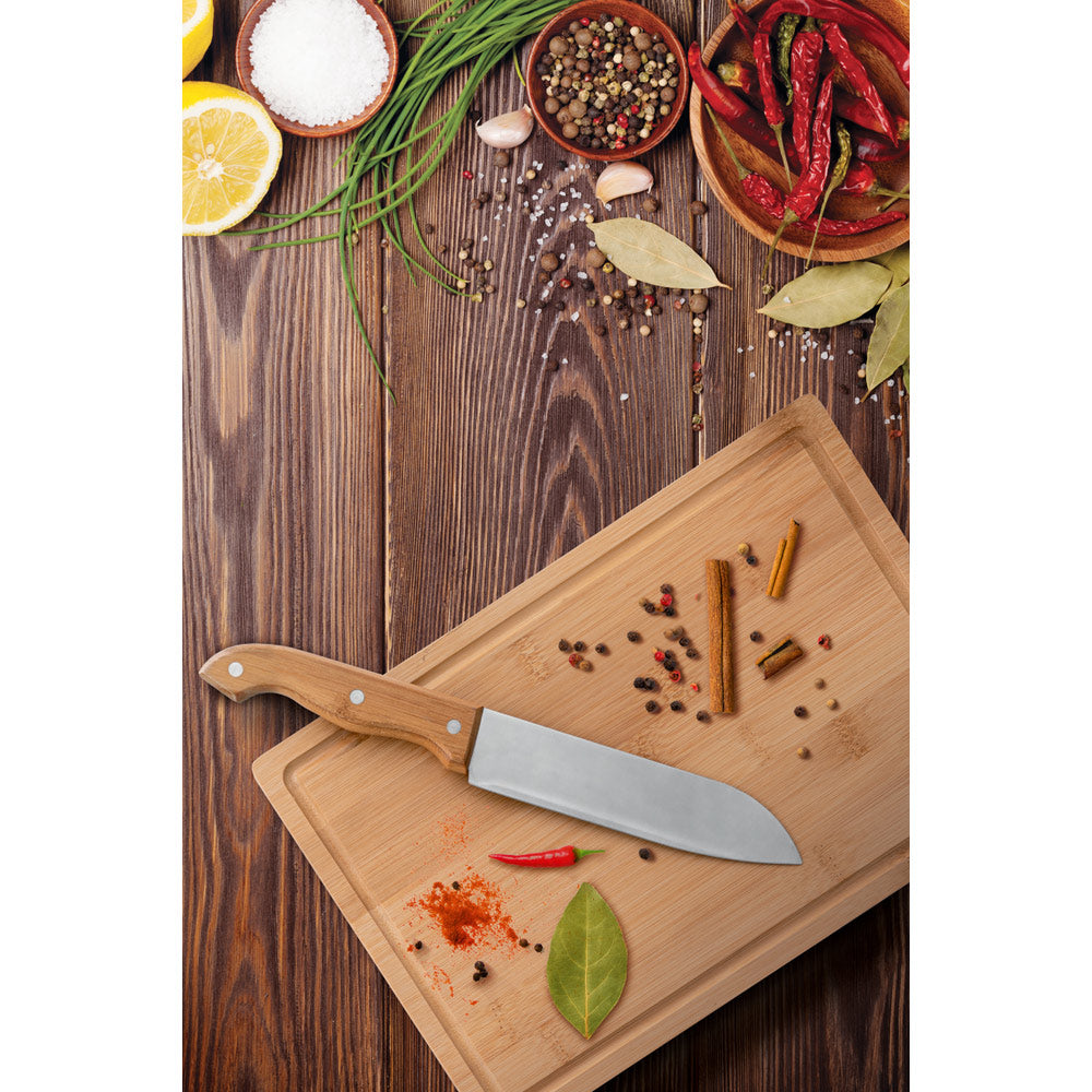 GARLIC KING - Kit Churrasco c/ Tábua 6 Peças Bambu, Aço Inox e Maleta - Ref. 94142