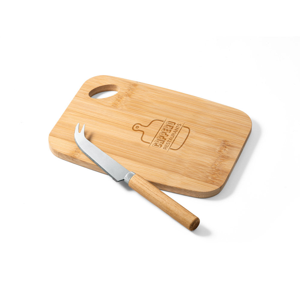 CAPPERO - Kit de Queijo com Tábua e Faca em Bambu - Ref. 94028