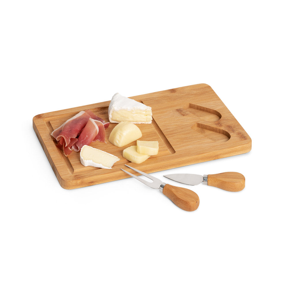 WOODS - Kit Queijo com Tábua em Bambu - 3 Peças - Ref. 93830