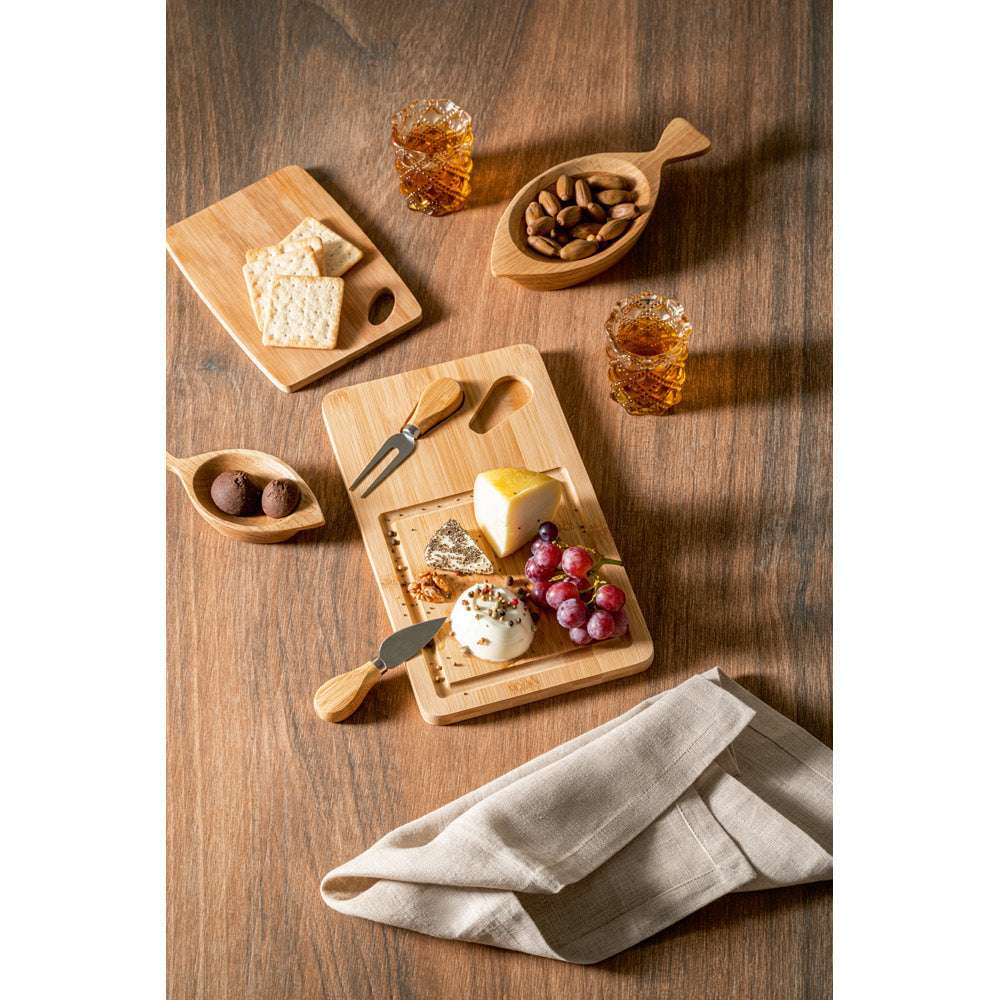 WOODS - Kit Queijo com Tábua em Bambu - 3 Peças - Ref. 93830