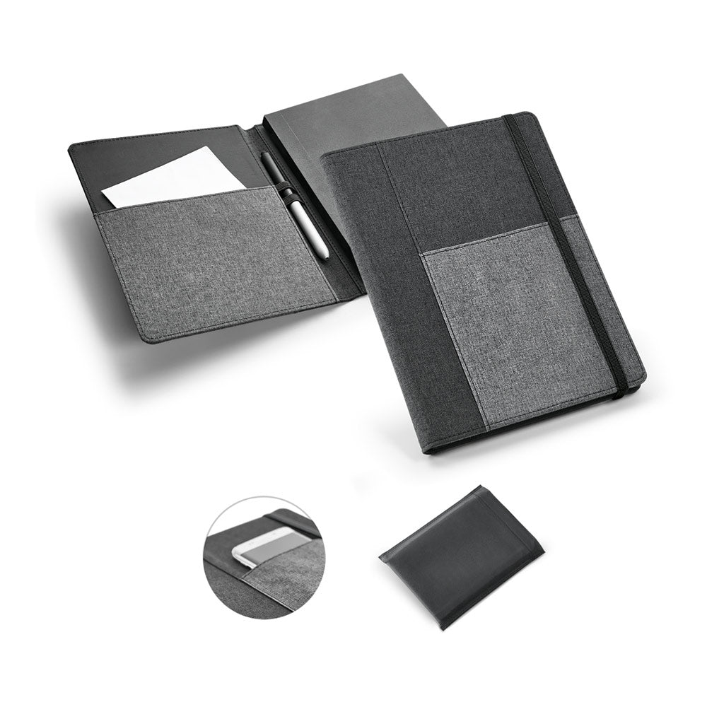 PESSOA - Caderno com Capa em Tecido e Bolso - REF. 93734 & | 16 x 22 cm