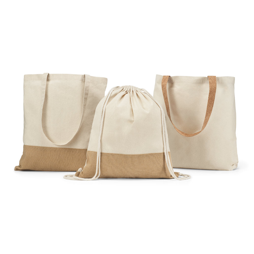 FERIA - Sacola Ecobag 100% Algodão e Alças de Cortiça 45 x 40 x 10,5 - Ref. 92869