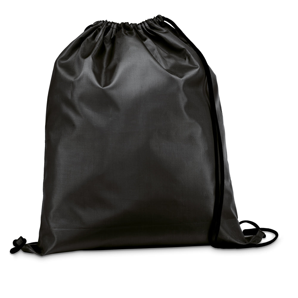 CARNABY - Sacola tipo mochila em 210D com cordões em preto - Ref. 92910
