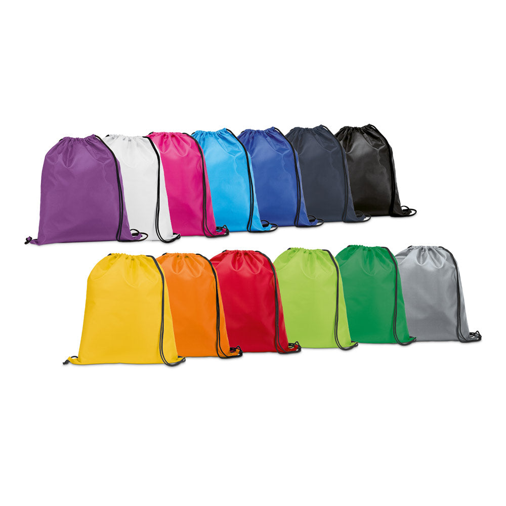 CARNABY - Sacola tipo mochila em 210D com cordões em preto - Ref. 92910