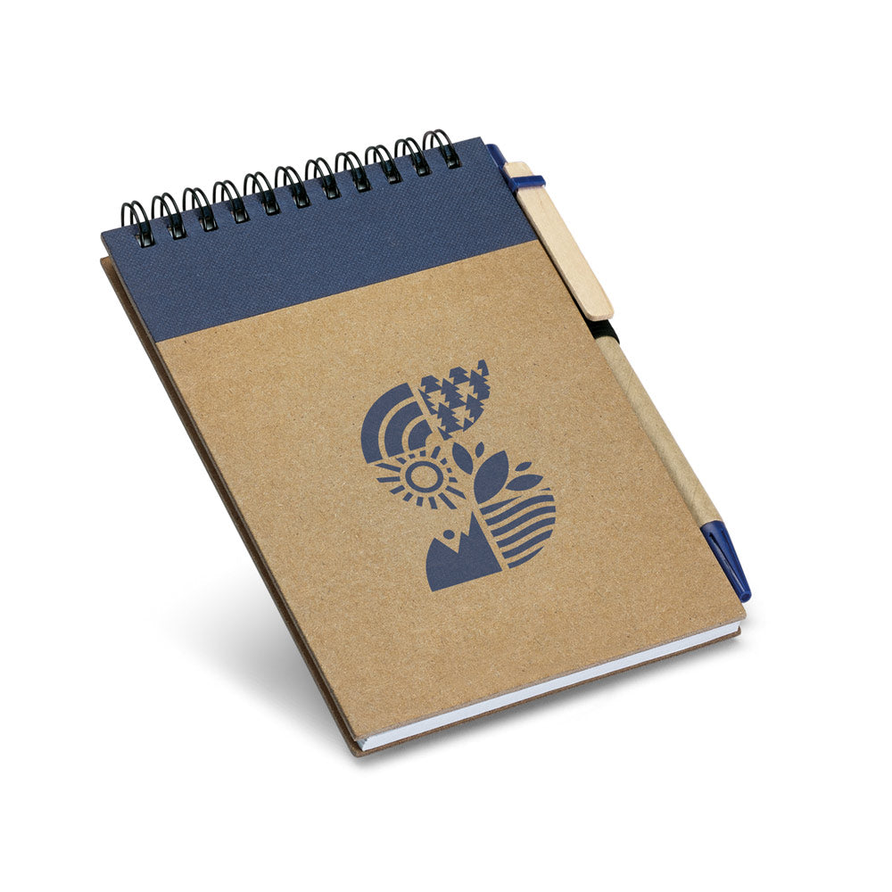 RINGORD - Caderno de Bolso Capa Dura Kraft Detalhe Colorido e Caneta - 10,5x14,5cm - REF. 93427 &