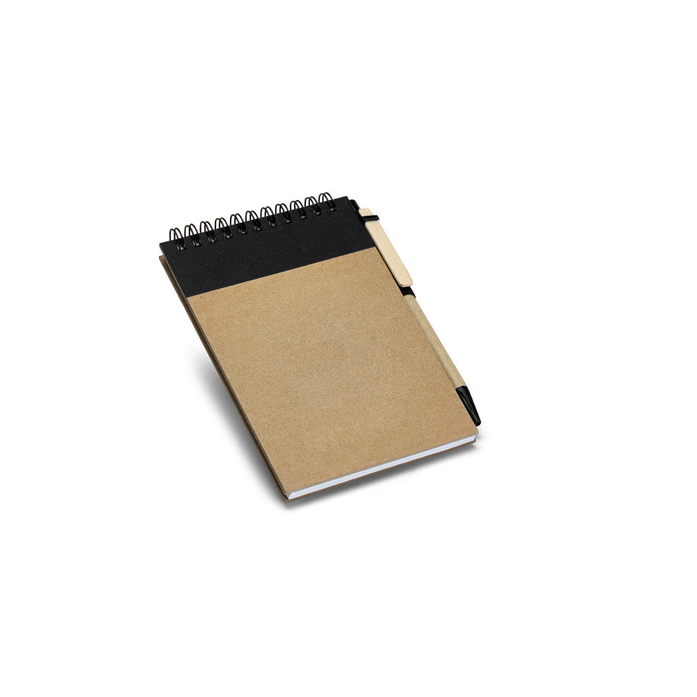 RINGORD - Caderno de Bolso Capa Dura Kraft Detalhe Colorido e Caneta - 10,5x14,5cm - REF. 93427 &