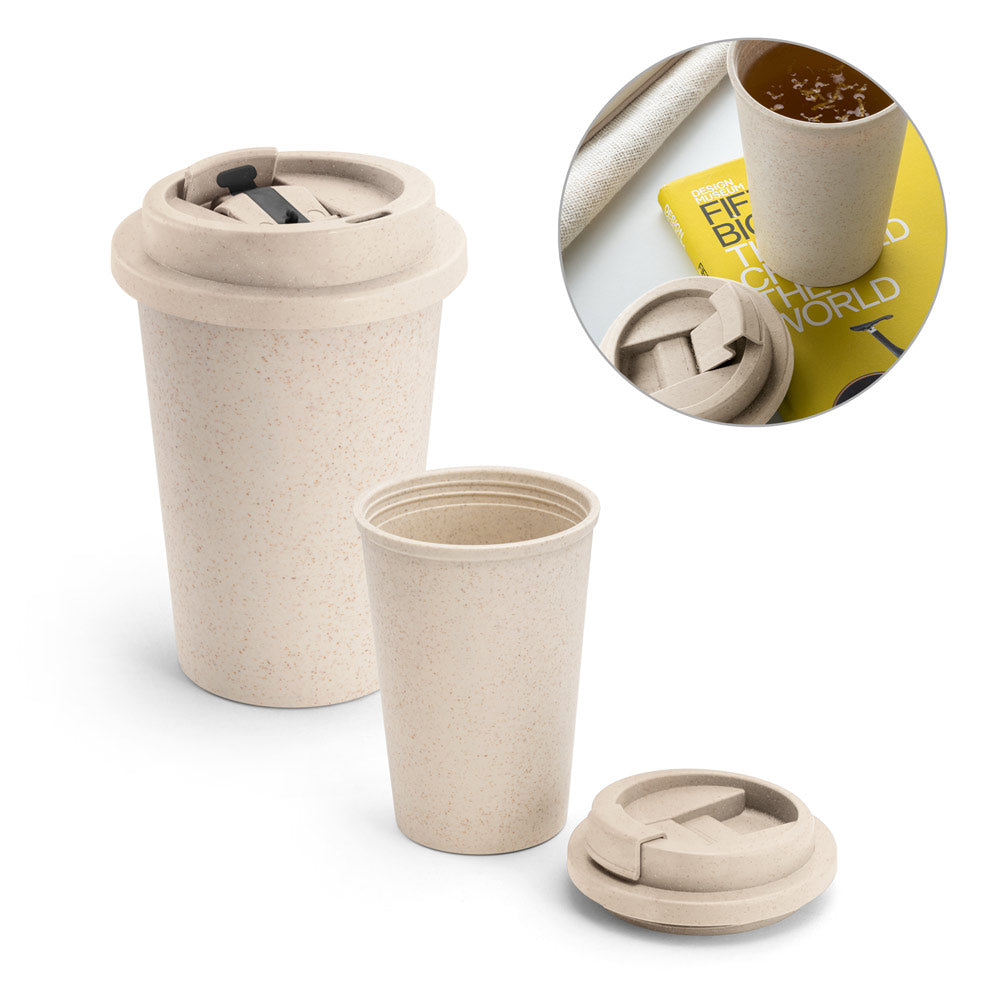 TOFFA - Copo de Viagem em Fibra de Bambu e PP Tampa Flip Top 380 ml - Ref. 94066
