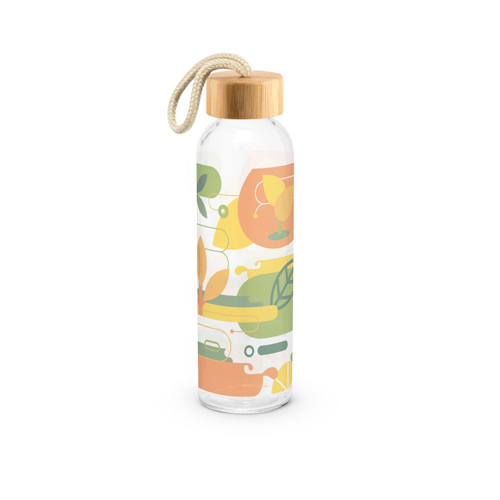 SOLER BAMBU - Squeeze em Vidro com Tampa em Bambu - 500 ml - Ref. 94268