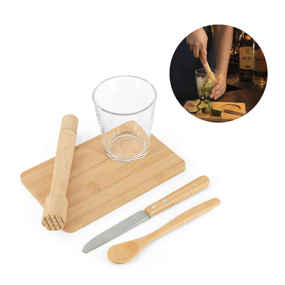 KRATENA - Kit 5 Peças para Caipirinha em Bambu - Ref. 94435