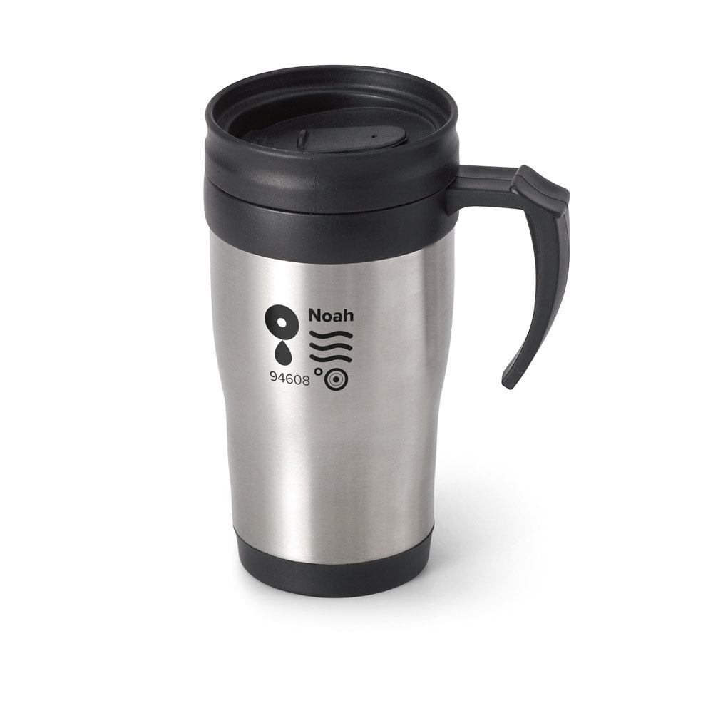 NOAH - Caneca Térmica de Viagem em Aço Inox e PP 420 ml - Ref. 94308