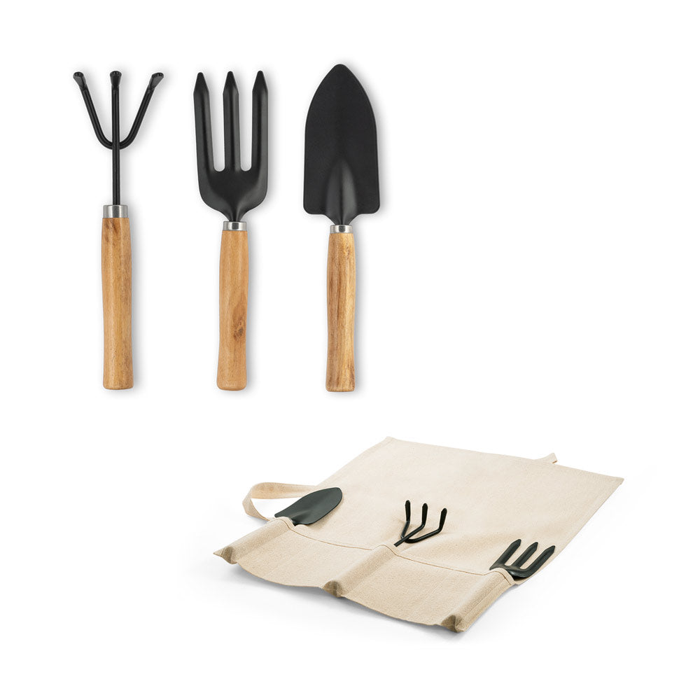 ORCHID - Kit Jardinagem 3 Peças em Metal e Madeira de Eucalipto - Ref. 98129