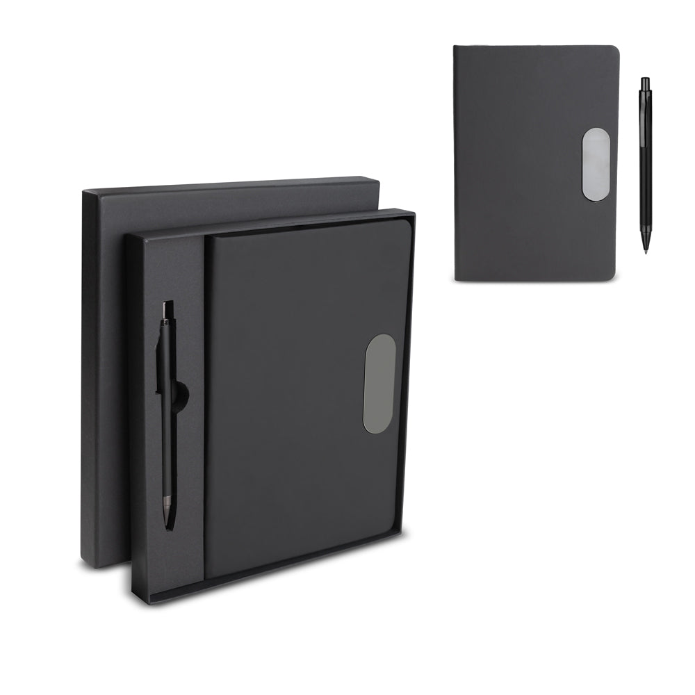 Kit Escritório Caderno A5 Capa em PU e Caneta Metálica - Ref. CAD455