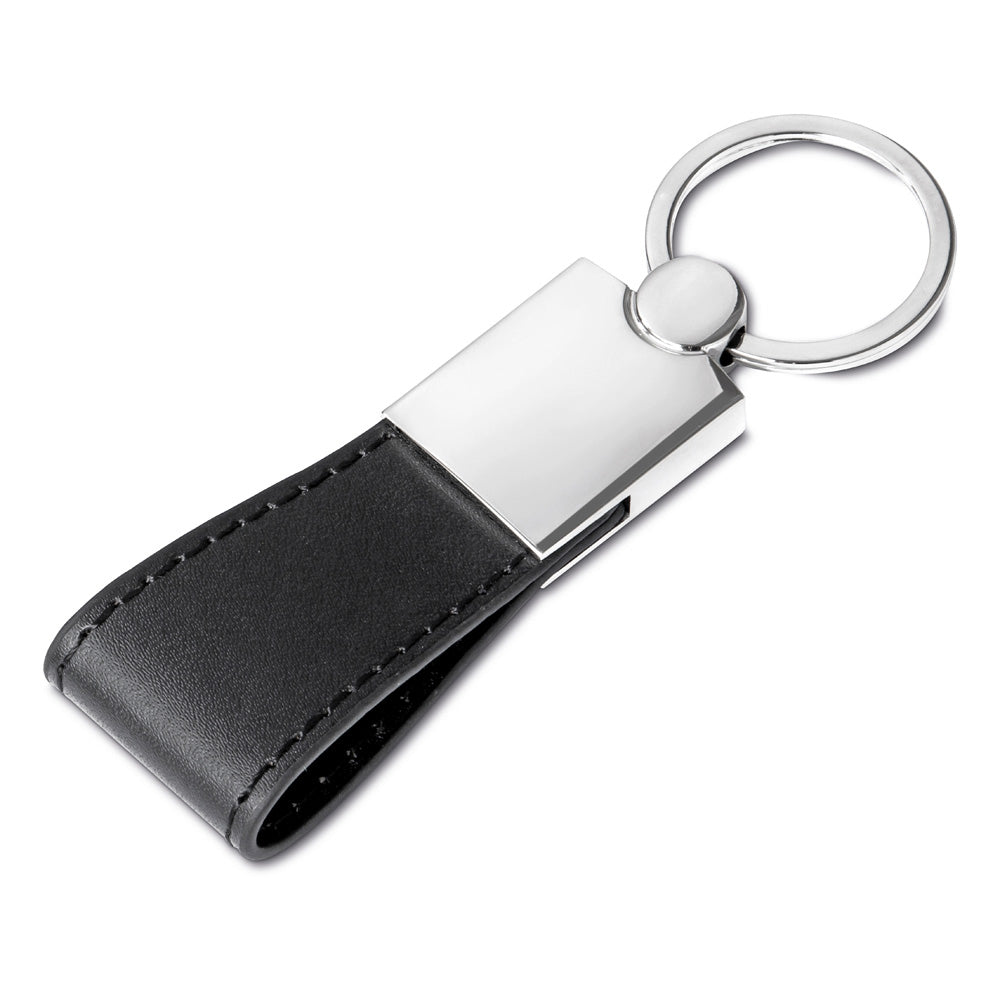Chaveiro de Metal e Couro Sintético Personalizado - Ref. CH0685