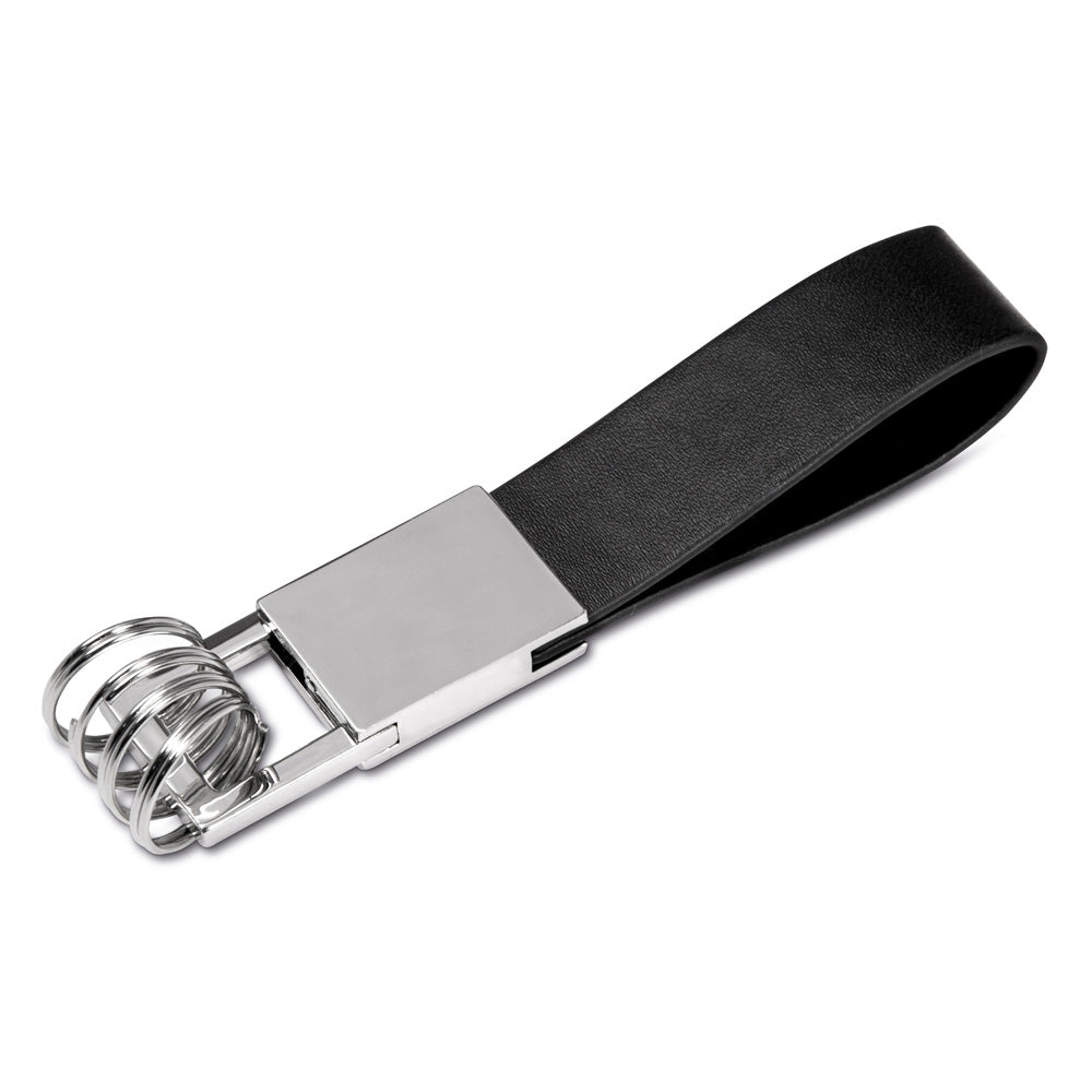 Chaveiro de Metal e Couro Sintético com 4 Argolas - Ref. CH6898