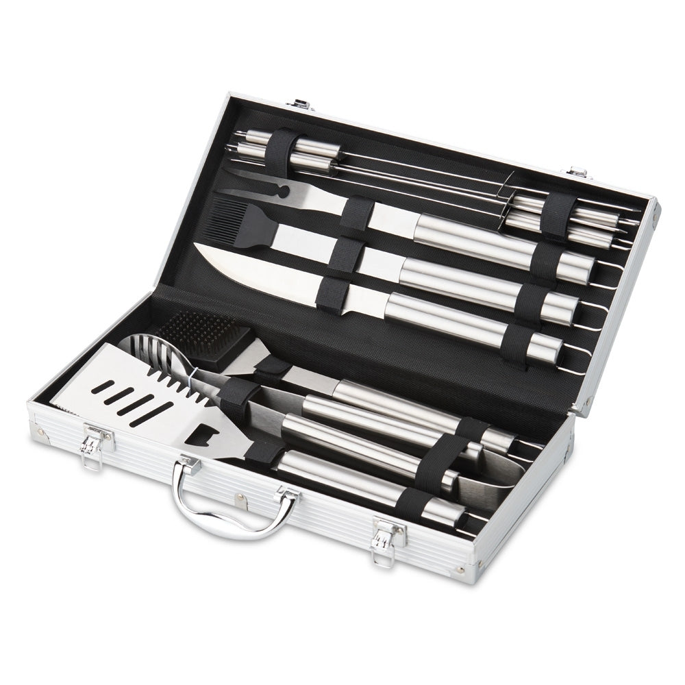 PATRÍCIO PREMIUM - Kit Churrasco Maleta 10 Peças - Aço Inox - Ref. 01346