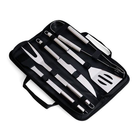 ALMIRO - Kit Churrasco 5 Peças Aço Inox - Ref. 08217