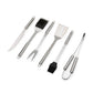 ALMIRO II - Kit Churrasco 6 Peças Aço Inox com Escova para Grelha - Ref. 18895