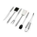 ALMIRO II - Kit Churrasco 6 Peças Aço Inox com Escova para Grelha - Ref. 18895