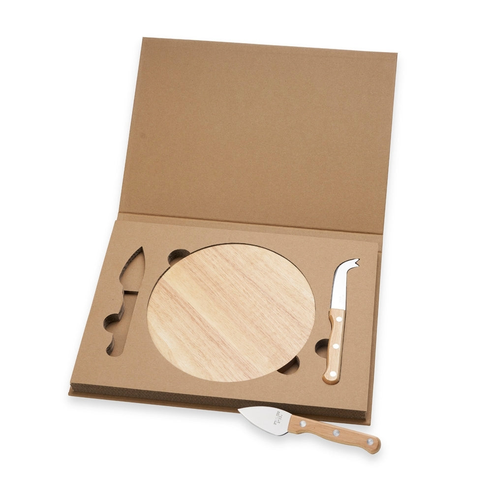PADANO - Kit Queijo 3 Peças com Tábua em Estojo Kraft - Ref. 08222