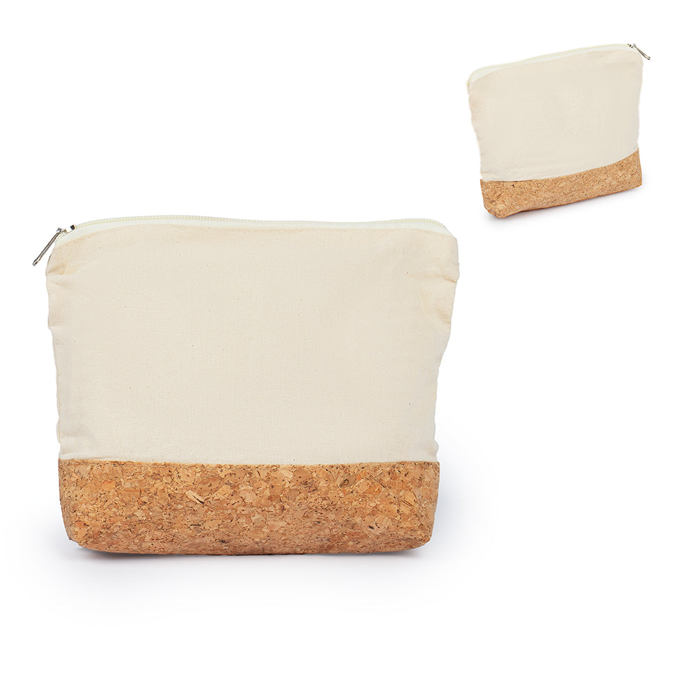 Necessaire em Algodão com Detalhe em Cortiça - 17,5 x 20 x 6 cm - Ref. NE081