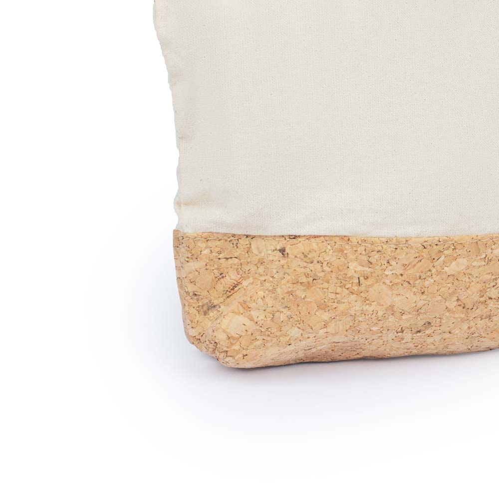 Necessaire em Algodão com Detalhe em Cortiça - 17,5 x 20 x 6 cm - Ref. NE081