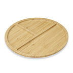 NESTOR III - Petisqueira em Bambu Redonda com 3 Divisórias - 30cm - Ref. 18666G