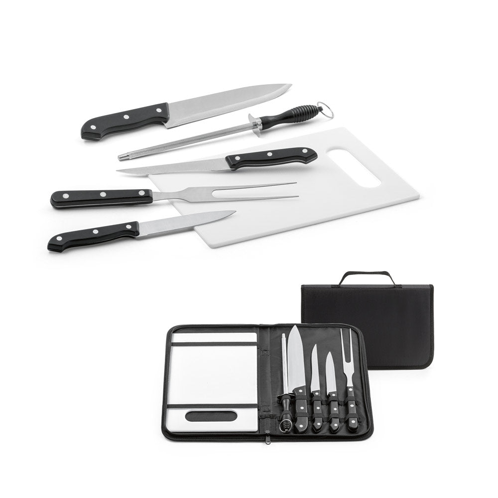 BOTALY - Kit Churrasco com Tábua - 6 Peças e Maleta Nylon - Ref. 94144