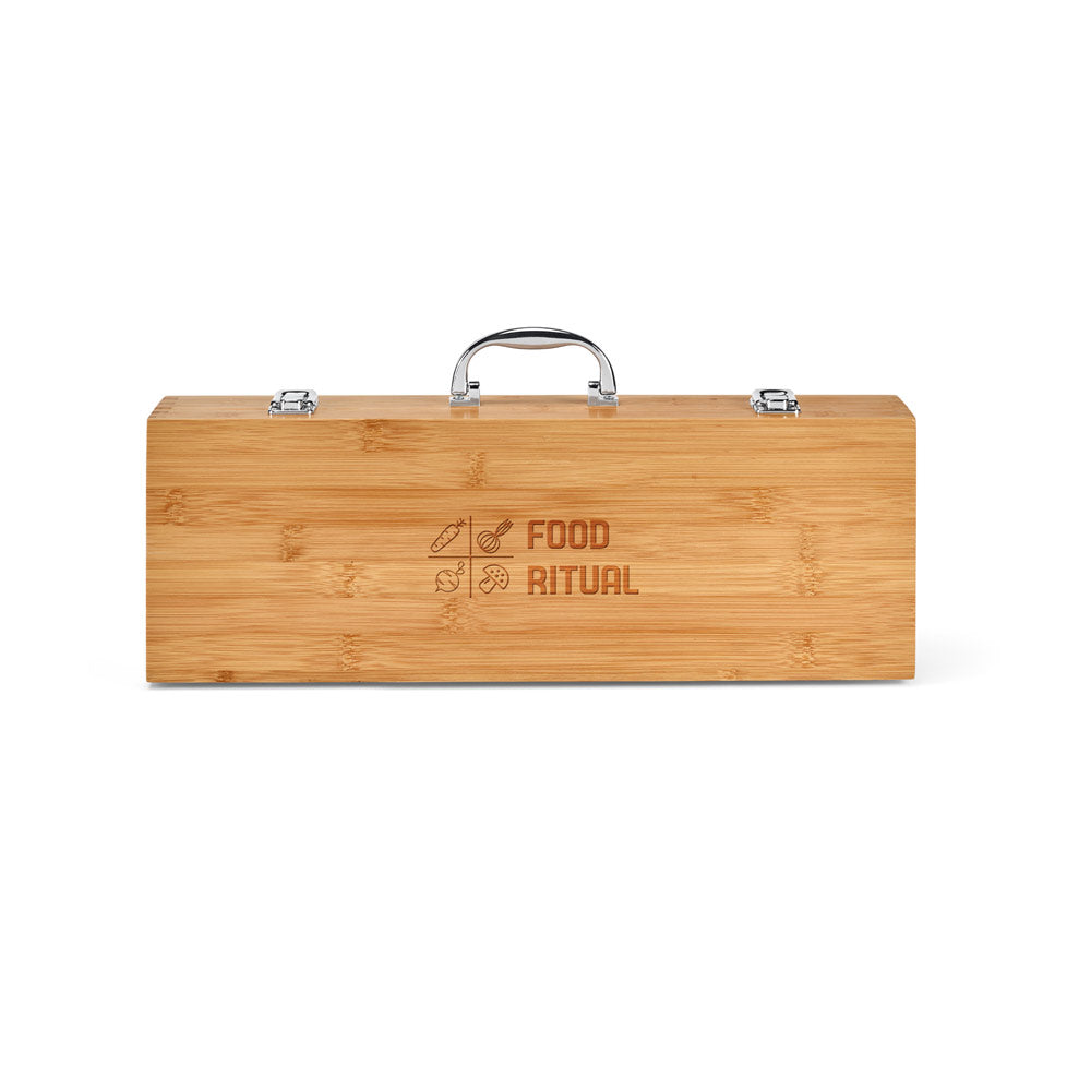 BOTTURA - Kit Churrasco Maleta Bambu e 6 Peças - Ref. 93844