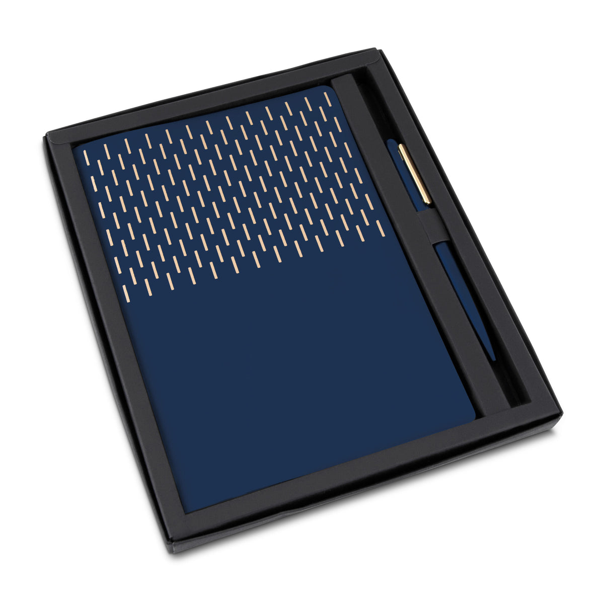 Kit Caderno A5 Detalhes Dourados e Caneta Twist - Ref. CAD450