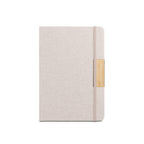 MÁRQUEZ - Caderno A5 Capa Dura Tecido e Detalhe Bambu - Pautado - Ref. 93585