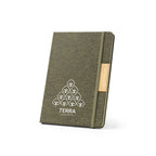 MÁRQUEZ - Caderno A5 Capa Dura Tecido e Detalhe Bambu - Pautado - Ref. 93585